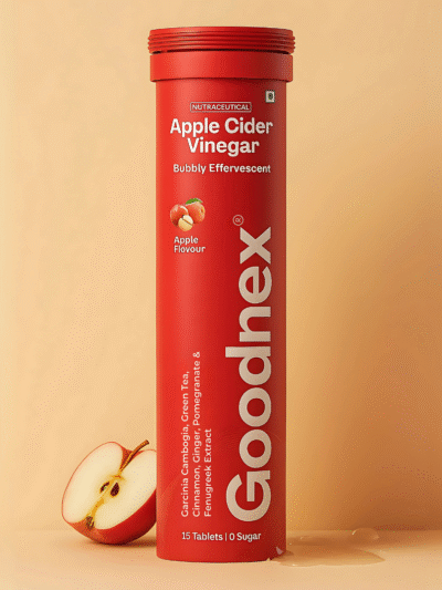 Goodnex Apple Cider Vinegar Fizz – High Potency ACV with Vitamins B6 & B12 | Zero Sugar