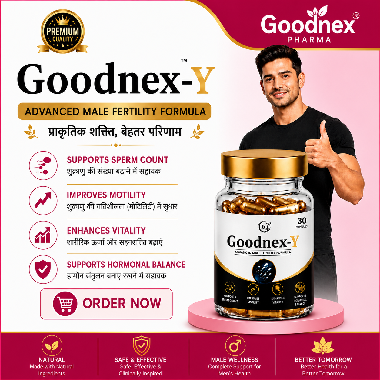 Goodnex-Y Advanced Male Fertility Formula | Ayurvedic Male Wellness Capsules - Image 2