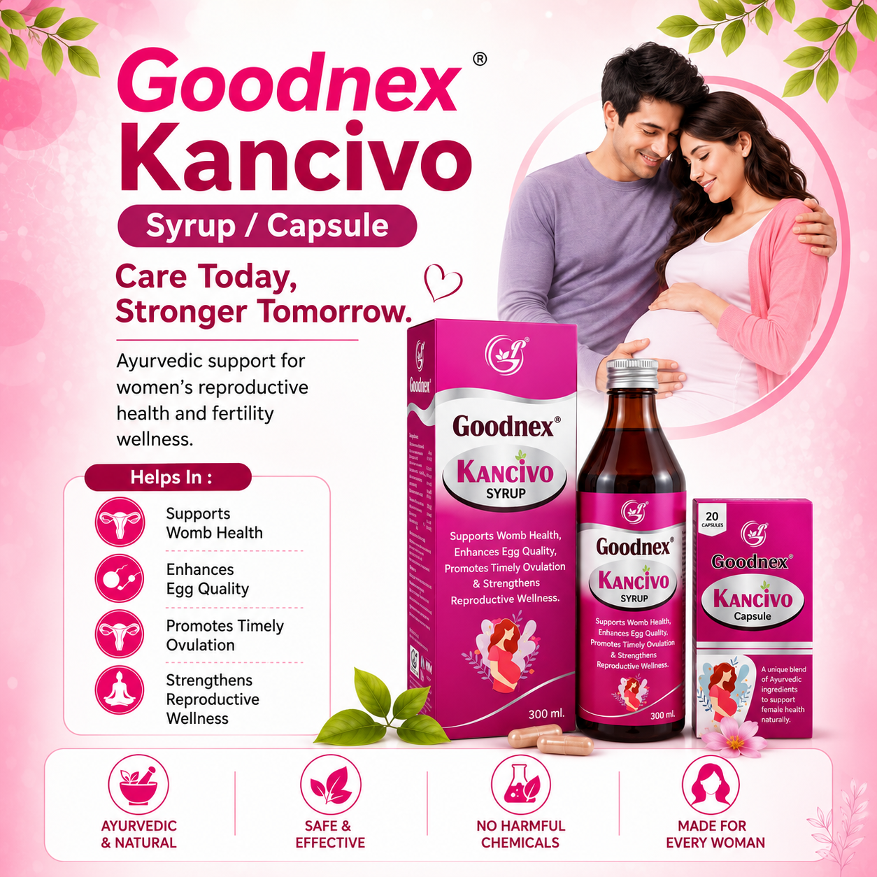 Goodnex Kancivo Syrup + Capsules | Ayurvedic Women's Fertility & Reproductive Wellness Support - Image 2
