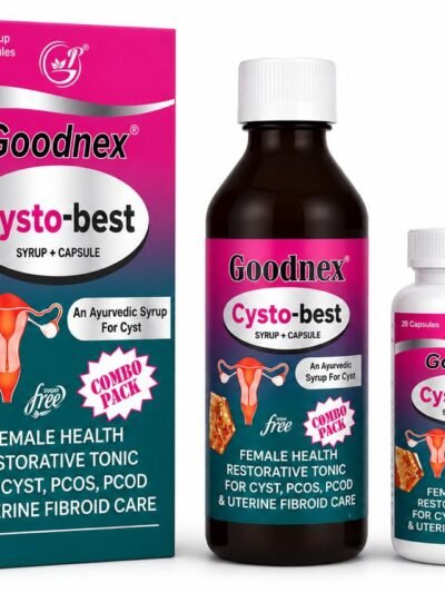 Goodnex Cysto-Best Syrup + Capsule | Ayurvedic Support for PCOS, PCOD & Women's Hormonal Balance